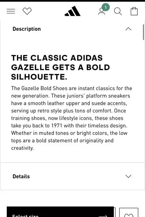 Adidas Gazelle Bold Kids Clear Sky / Solar Red / Gold Metallic in size 5. New!